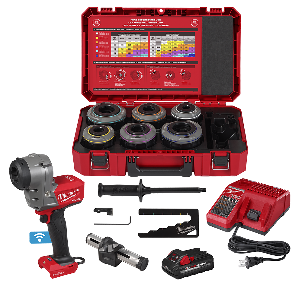 MILWAUKEE M18 FUEL Covered Conductor Cable Stripper Kit w/ Adjustable Bushings 3 Covered Conductor Cable Stripper