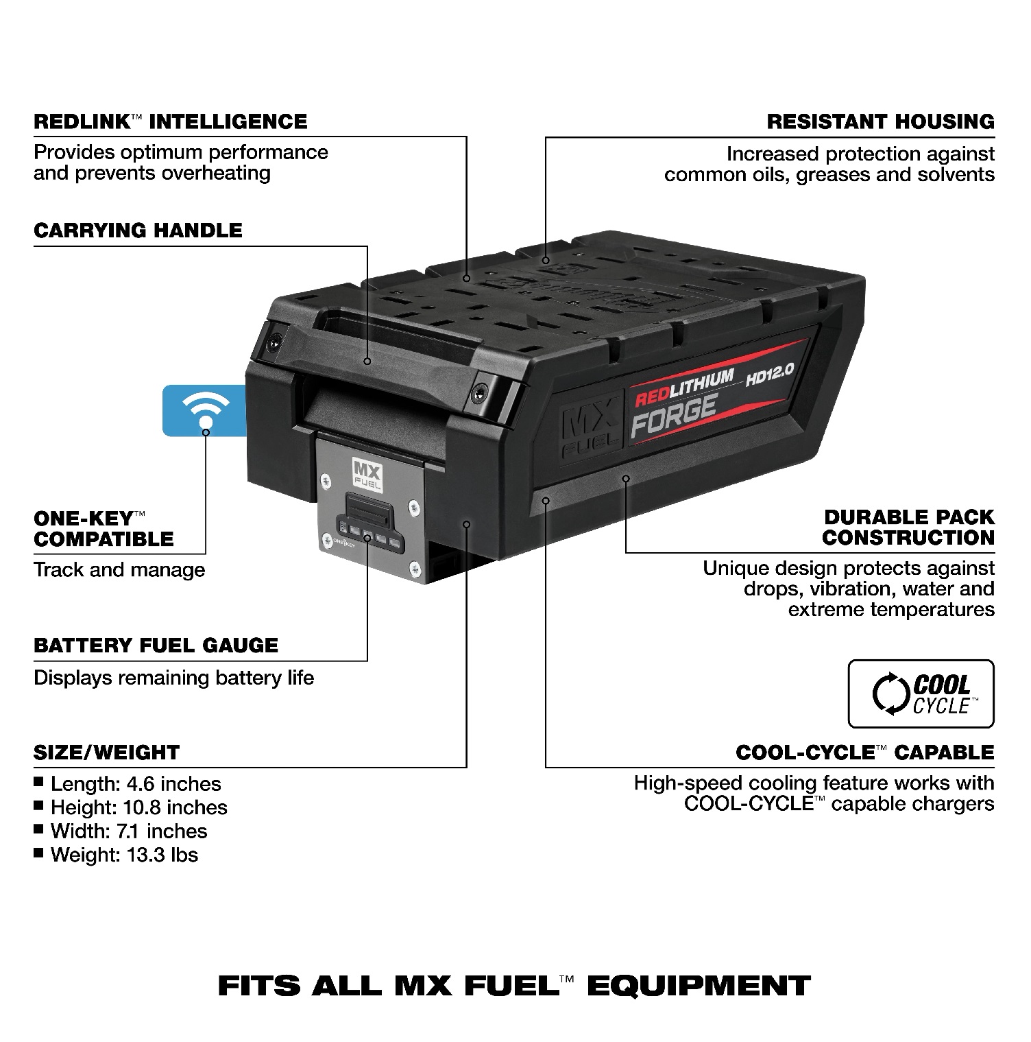 MX FUEL™ REDLITHIUM™ FORGE™ HD12.0 Battery Pack 3 MX FUEL™ REDLITHIUM™ FORGE™ HD12.0 Battery Pack - Image 3